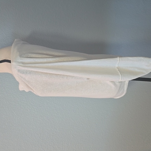 FREE PEOPLE WE THE FREE Wildcat Cowl Neck Thermal Pullover Sweater Ivory LARGE - Picture 7 of 14